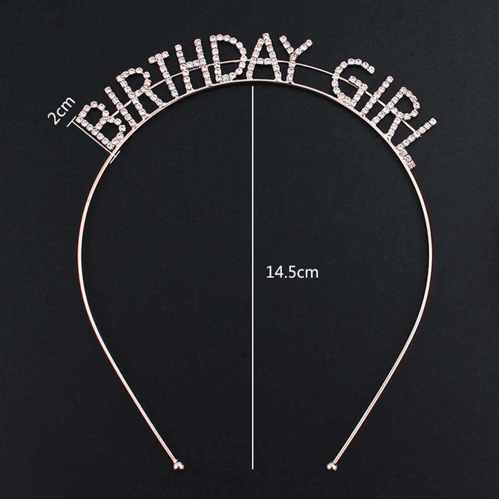 

Metal Rhinestone Inlaid Headband Birthday Girl Hair Hoop Party Crown Supplies Simple Sweet Girls Hair Headband Hair Accessory NE
