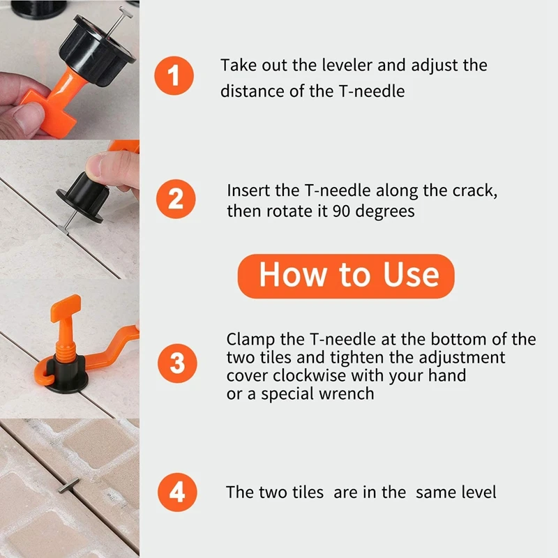 

500PcsTile Leveling Clips Tile Leveling System Kit ,100Pcs Tile Leveler Spacers, Wrenches ,Tile Installation Tool Kit