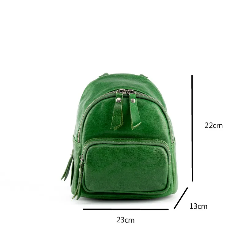 

Women's Retro Solid Color Mini Backpack 2020 New High Quality Genuine Leather Leisure Shoulder Bag Women Small Travel Backpack