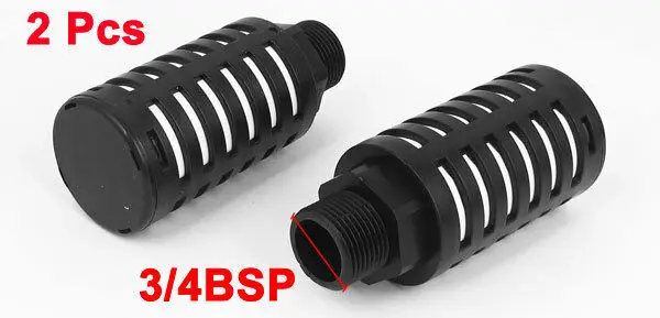 

2 Pcs 3/4BSP Thread Plastic Pneumatic Silencer Muffler Noise Exhaust Black