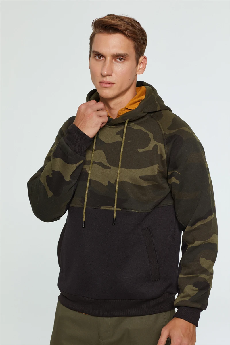Мужская толстовка с капюшоном осенняя Военная камуфляжная спортивная одежда