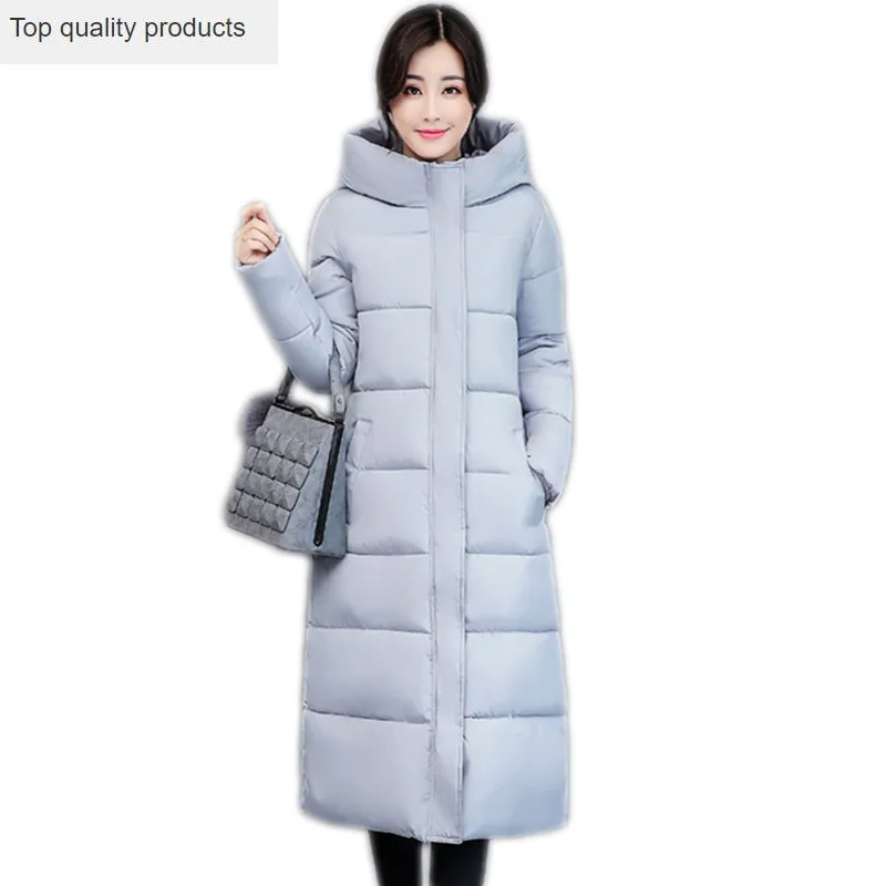 Однотонное хлопковое пальто с капюшоном новинка 2020 зимняя тонкая Длинная