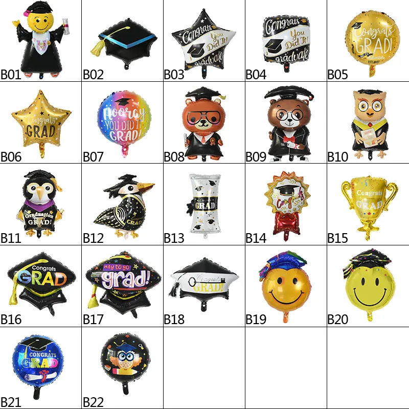 

Congrats Congratulation Graduate Foil Helium Air Balloons Bachelor Hat Globos Grad Class of 2021 Back To School Party Decoration