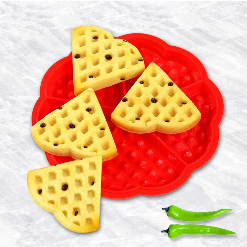 

Silicone Waffle Mould Heart Shaped Muffins Lattice Cake Oven Baking Mould
