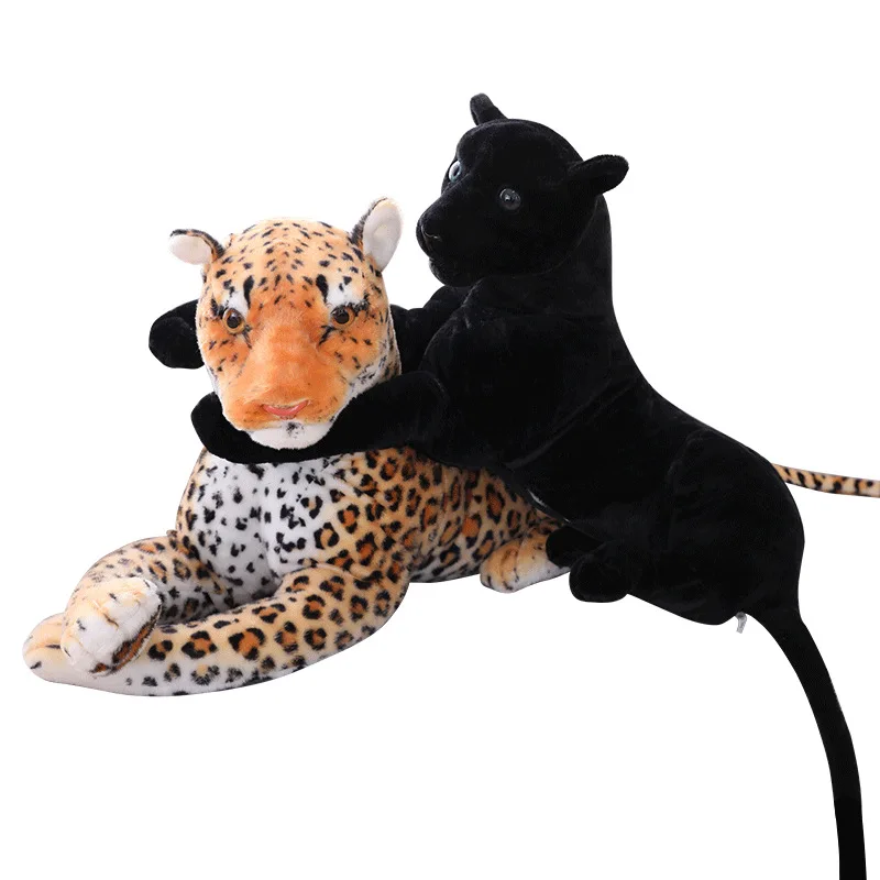 

30-90 cm Lifelike Leopard Plush Toys Soft Stuffed Animals Simulation Panther Doll Birthday Gift For Women Children