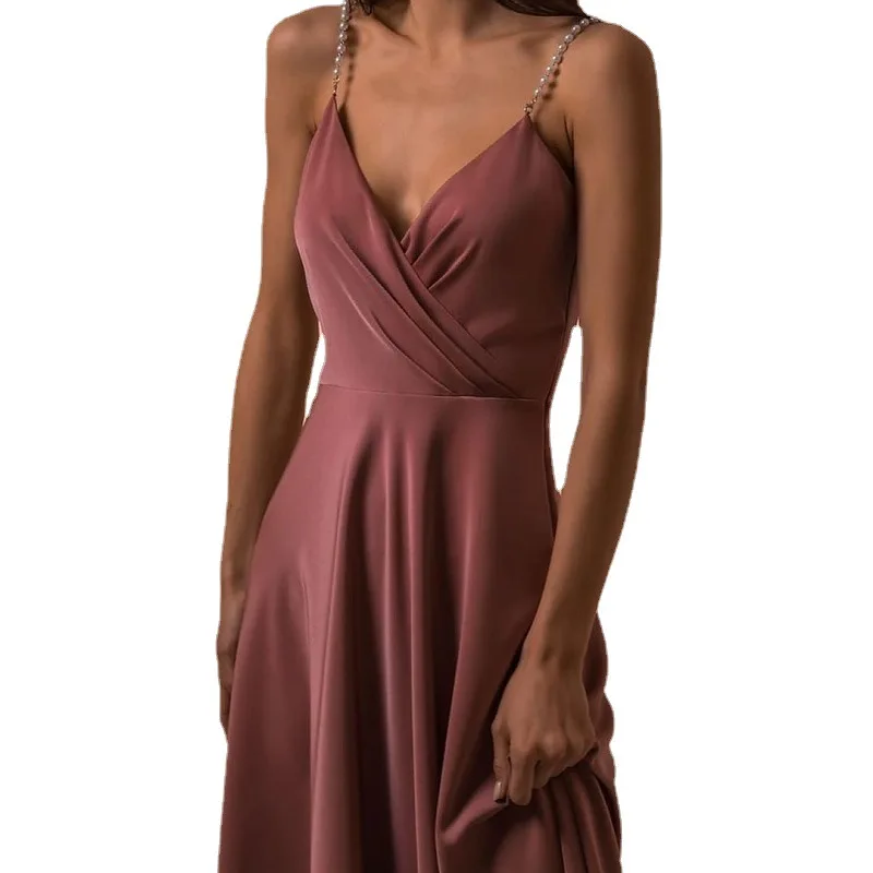 

2021 women's dress new summer women's dress sexy V necktie club party midi dress