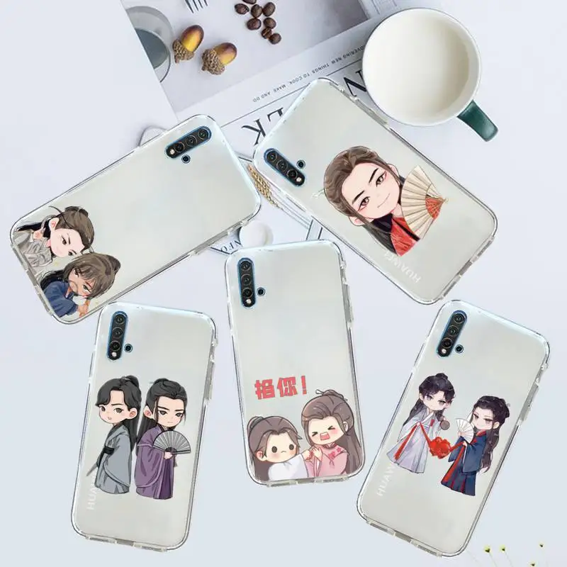 

Cute Word of honor cartoon Phone Case Transparent for Huawei honor P mate 40 20 30 10 50 i 9 x mate pro lite 8a