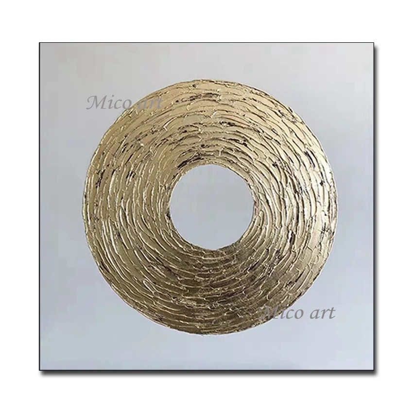 

Latest Gold Textured Design Pure Hand Painted Foil Oil Painting Canvas Wall Decor Pictures Art Showpieces For Home Decoration