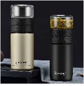 Curge Стекло Чай Кубок кружки с крышкой Чай Infuser стеклянный, с двойными стенками чашка для Кофе бутылка-термос для стакан для воды Стекло бутылка для воды