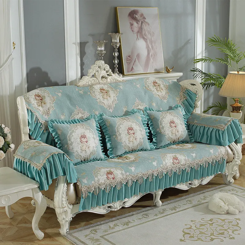 Кружевные чехлы из синели в европейском стиле для диванов 1 2 3 4 местных кожаных