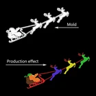 Рождественские Санты с Санта оленями сани металлическая резка штамп для скрапбукинга открытка Сделай Сам тиснение Шаблон Резак для творчества