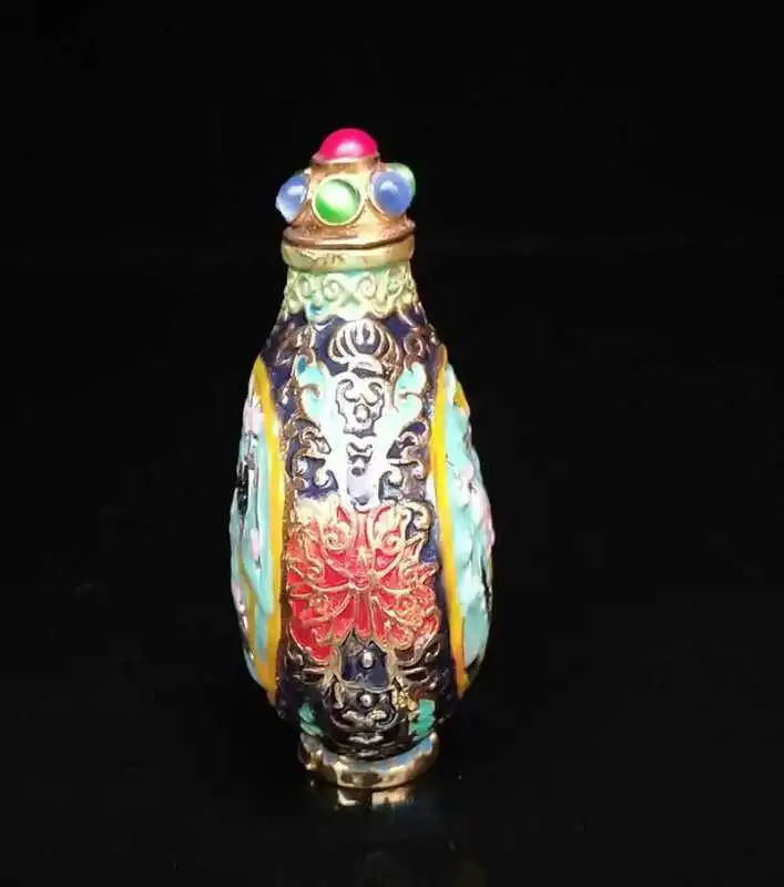 

Collectible Chinese Handmade Copper Cloisonne Snuff Bottles Exquisite Horse