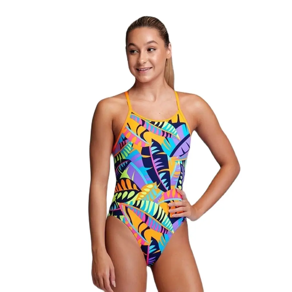 

Girls Swimming Suit Sexy One-Piece Spaghetti Straps Swimsuit Swimming Pool Fitness Training Swimwear Comfortable Sports Swimwear