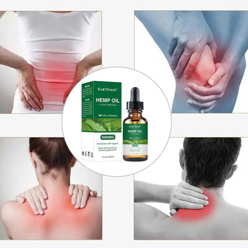 

Organic Hemp Oil Pain Relief Sleep Aid Anti Stress Hemp Extract Drops ECO Finest Body Skin Care Massager Oil Help Sleep