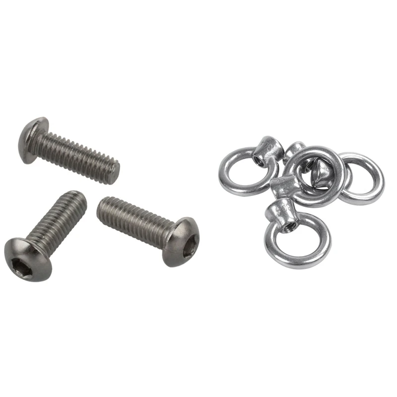 

20 Pcs Stainless Steel Button Head Screw, M6 / 6Mm M6 X 18Mm & 5 Pcs M6/6Mm 304 Stainless Steel Lifting Eye Bolt Nut