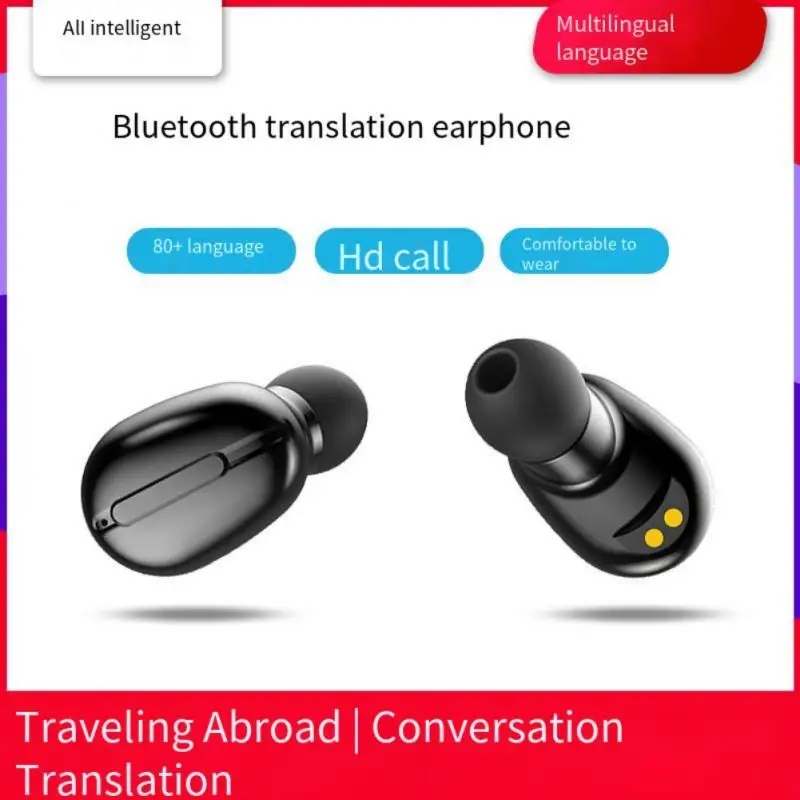Wireless Bluetooth-compatible Translator Earphone Translation Headphones 80 Languages Instant Translate Smart Voice Translator