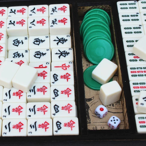 Новая портативная складная деревянная коробка Majiang для Маджонга набор