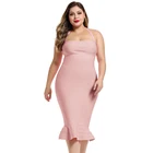 Размера плюс облегающее Бандажное платье для женщин Русалка летние Бандажное платье 2021 Новое платье без рукавов-миди для ночного клуба вечерние платья