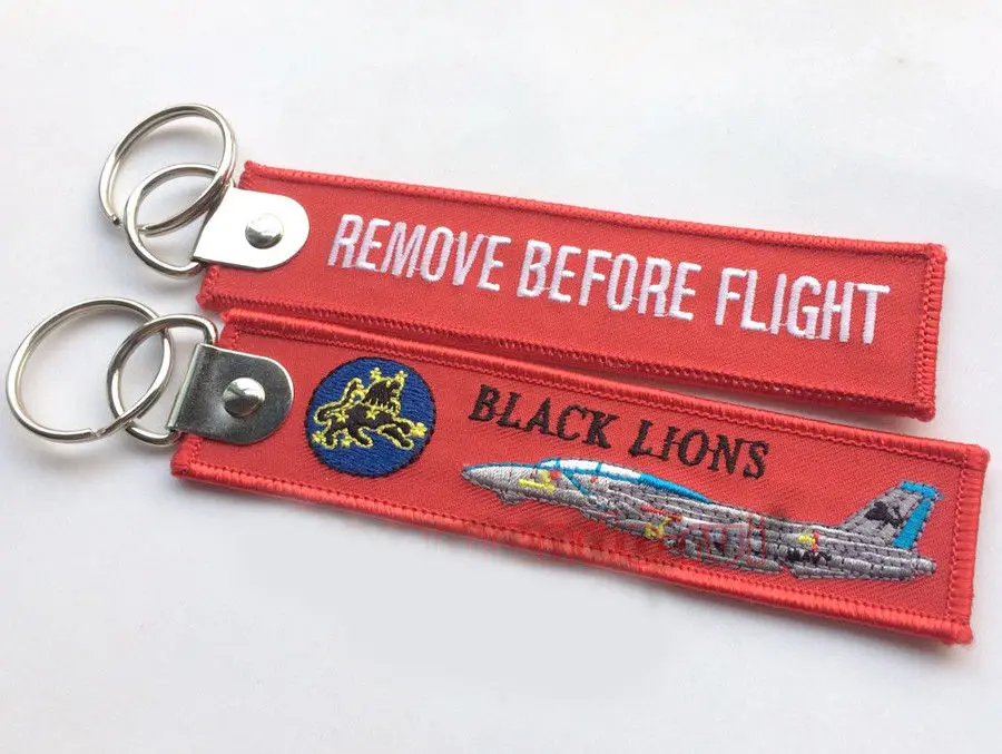 VF-213 черные Львы брелки Удалить перед полетом мужские и женские красные вышитые