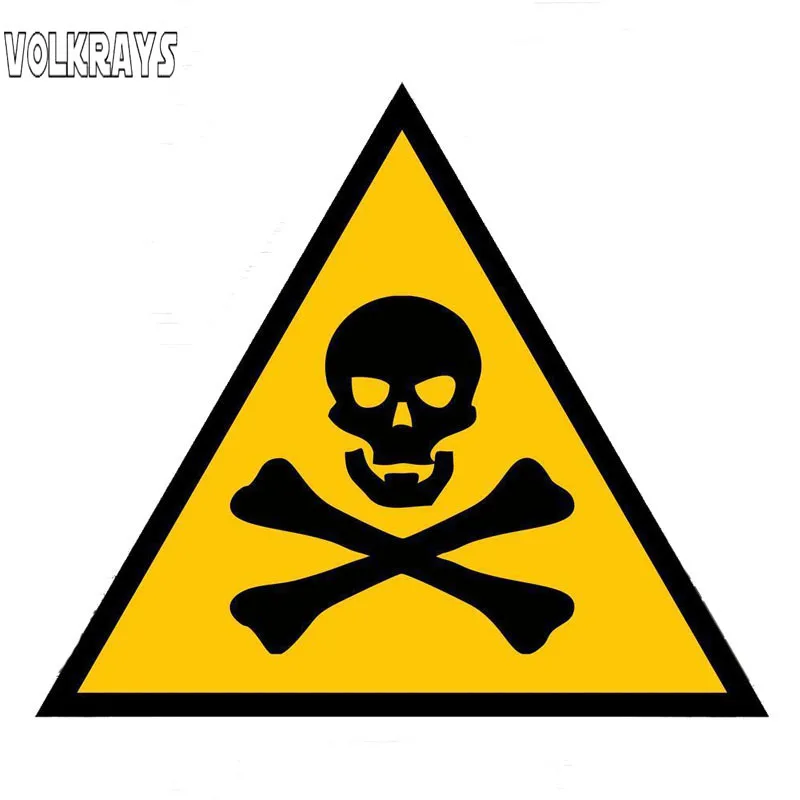 

Volkrays Creative Car Sticker Skull Warning Danger Accessories Reflective Waterproof Cover Scratches PVC Decal,13cm*15cm