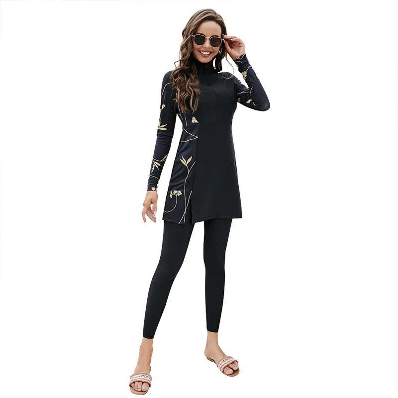 

Summer New Muslim Swimsuit Conservative Fully Enclosed Swimsuit Two-piece Long Sleeve Dress Jacket Trousers Swimsuit