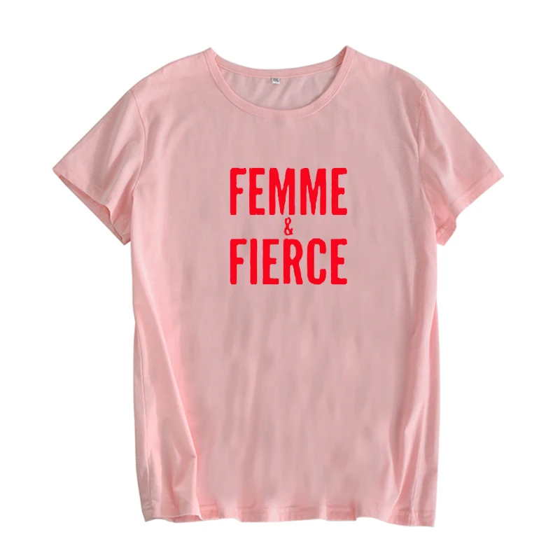 Femme Fierce Футболка модная женская футболка с лозунгом 2018 Новая черная белая