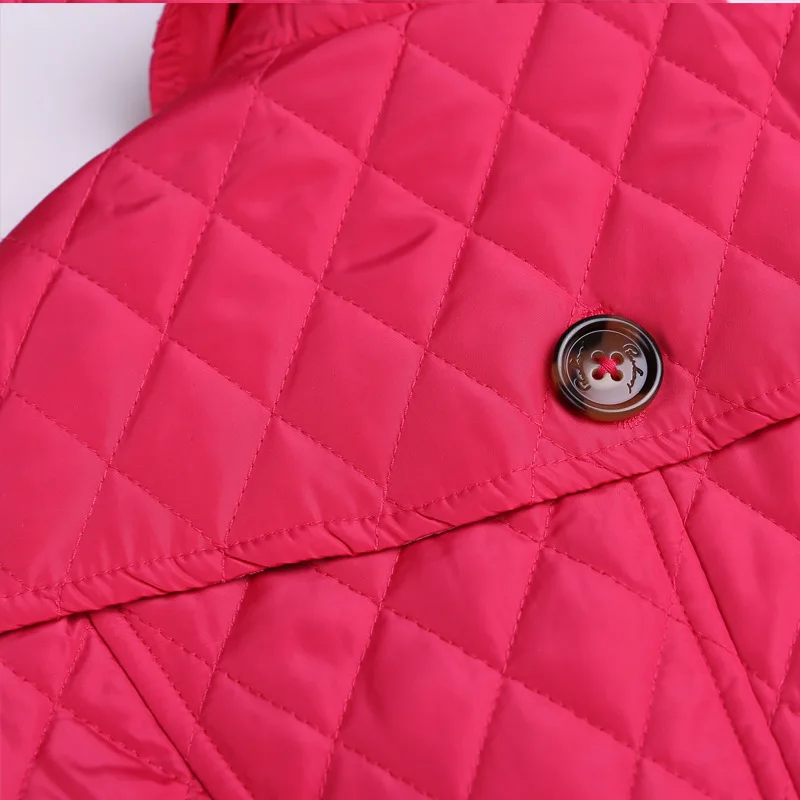 

BAYALI Winter Girls Cotton Coat Children Cotton Diamond-Shaped Lattice Classic Clothing for Child Double Breasted with Belt