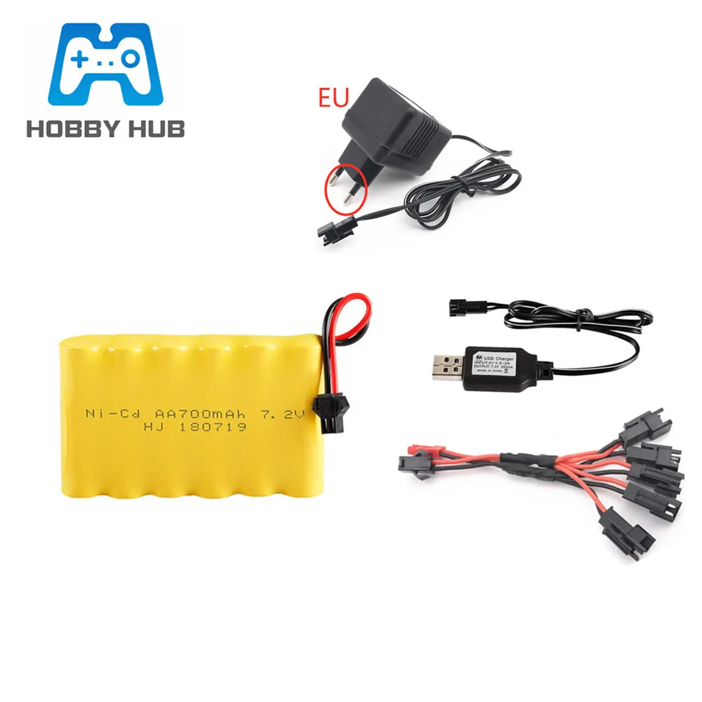 Аккумулятор NiCD 7 2 В 700 мА/ч + зарядное устройство USB для радиоуправляемых игрушек
