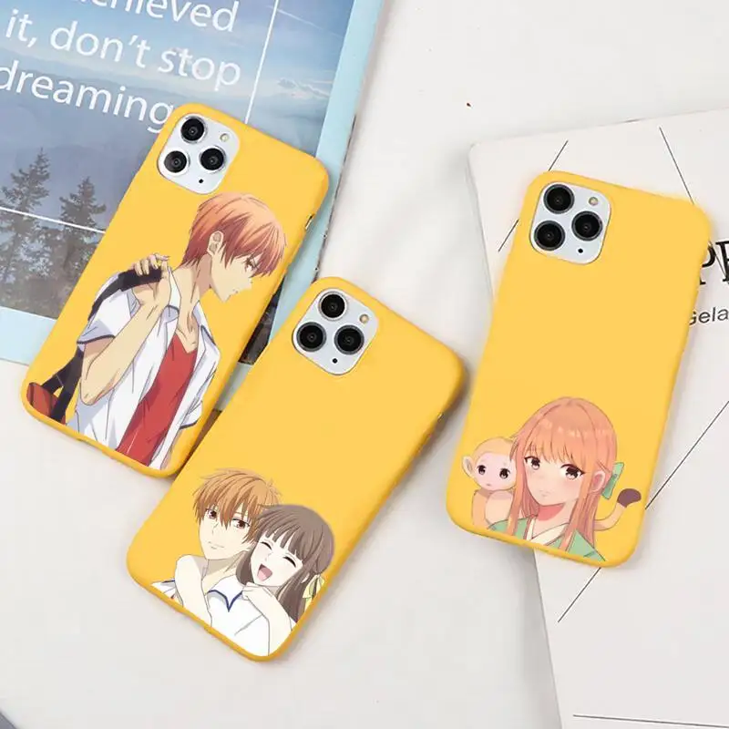 

Fruits Basket Japan anime Phone Case Candy Color for iPhone 6 7 8 11 12 13 s mini pro X XS XR MAX Plus