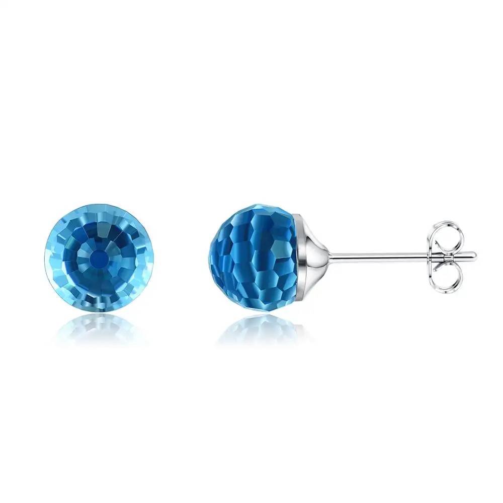 Женские серьги гвоздики с кристаллами Swarovski LEKANI из стерлингового серебра 925 пробы