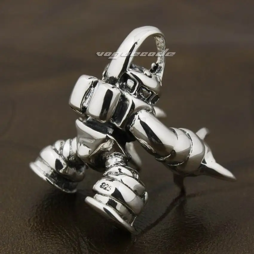 925 пробы Серебряный Мужской Байкерский кулон в стиле супер робот войн 8A027|pendant