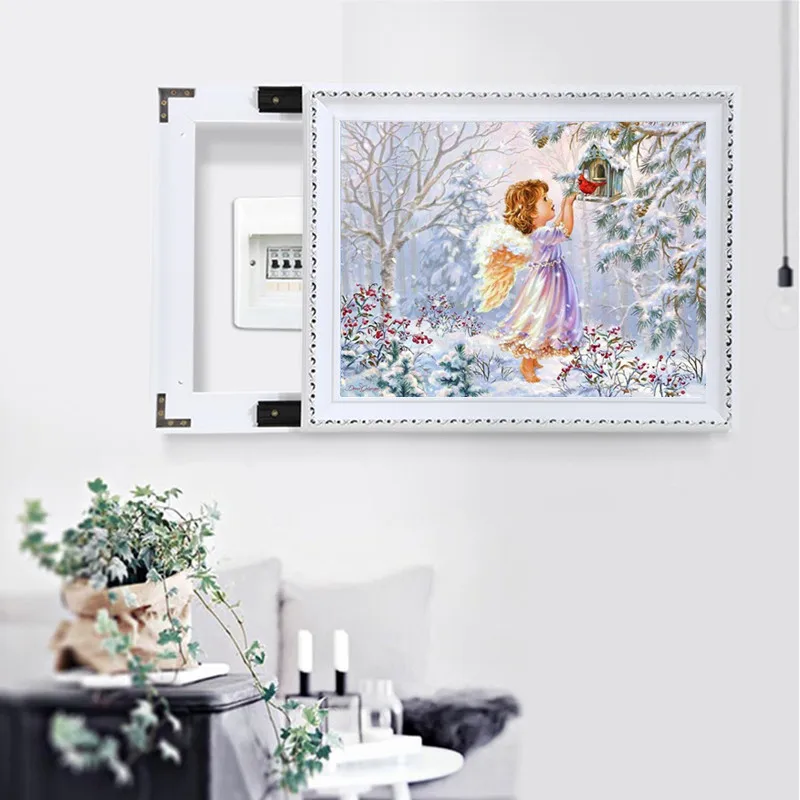 Алмазная 5d Вышивка сделай сам картина из круглых страз зимний Снежный пейзаж