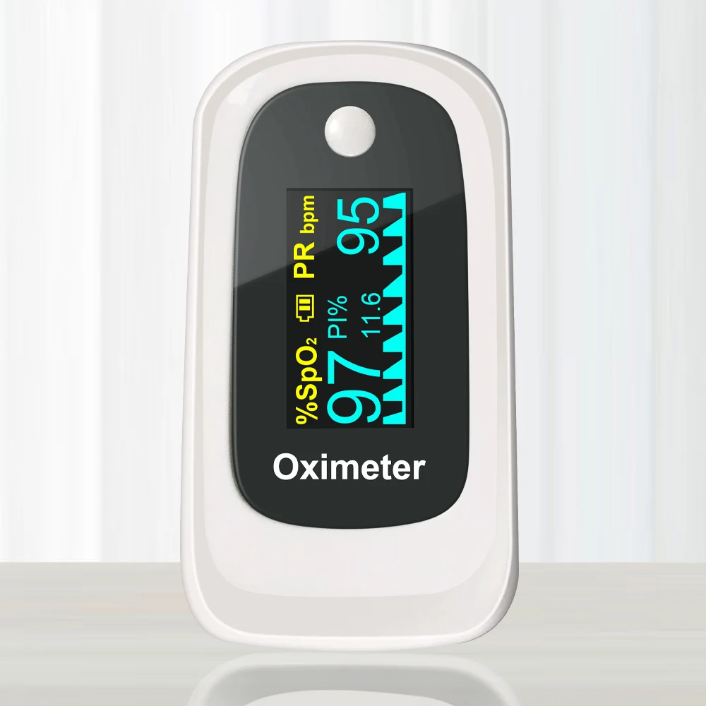 White OLED Finger Pulse Oximeter 4 Parameter SPO2 PR PI ODI 8 Hour Sleep Monitoring Curve Heart Rate Monitor |