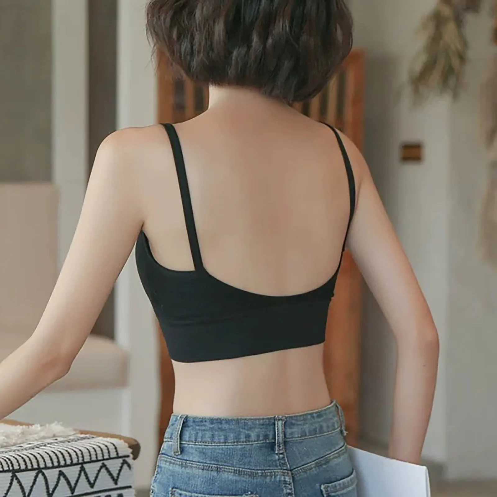 

2021 Women Sexy Crop Tops Tube Top Female Streetwear Sleeveless Camisole Seamless Sports Lingerie Tee Bra Short Tank Top Bandeau