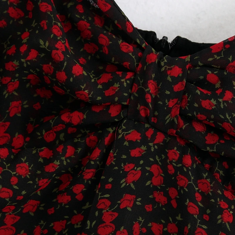 Новое женское элегантное шифоновое платье миди с цветочным принтом Повседневное