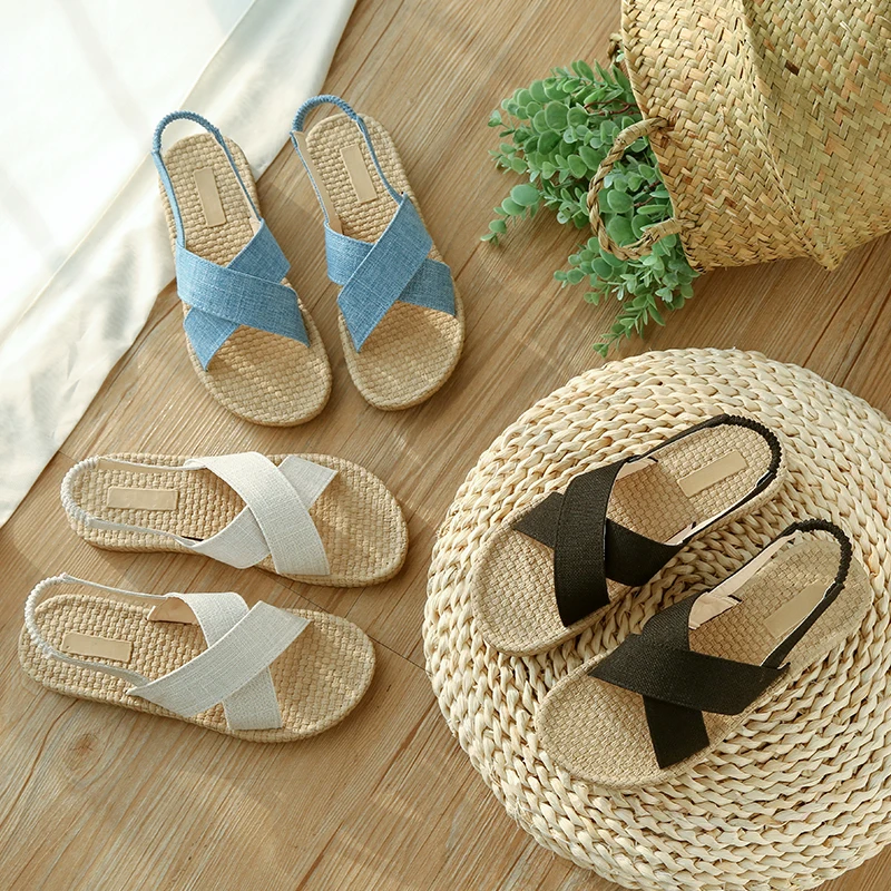 Летние новые женские сандалии Корейская версия в стиле ретро римские плоские