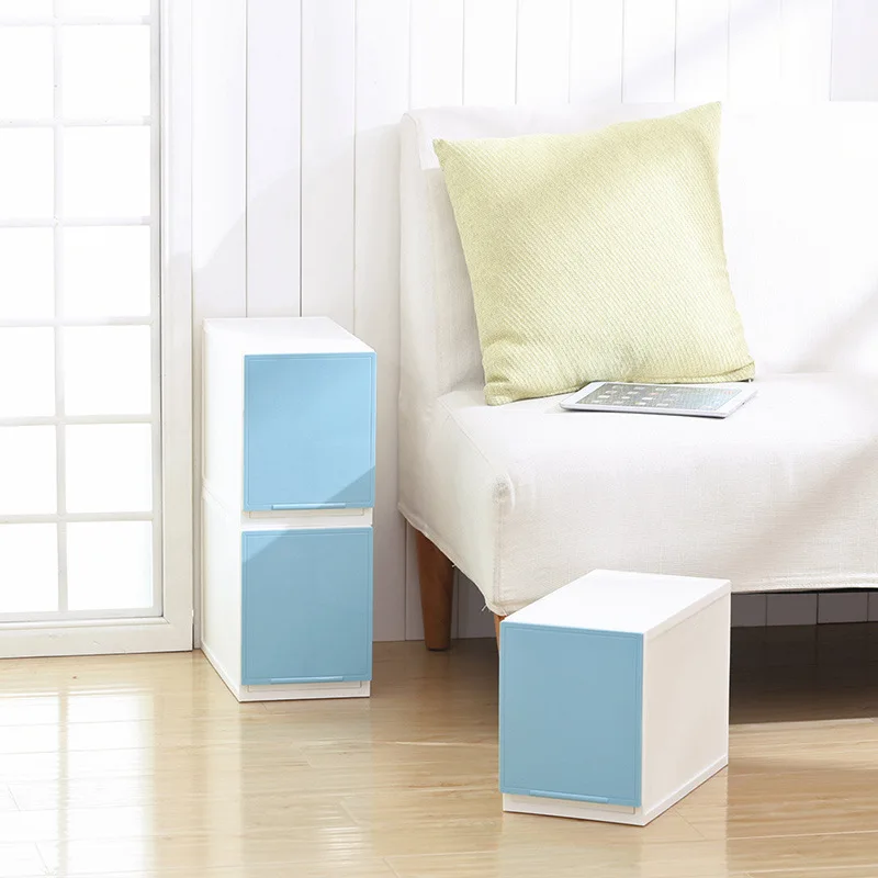 Штабелируемый ящик с узким швом, пластиковый шкаф для хранения мелочей, игрушка для макияжа, шкаф для одежды, спальня, комбинированная коробка для хранения, Органайзер