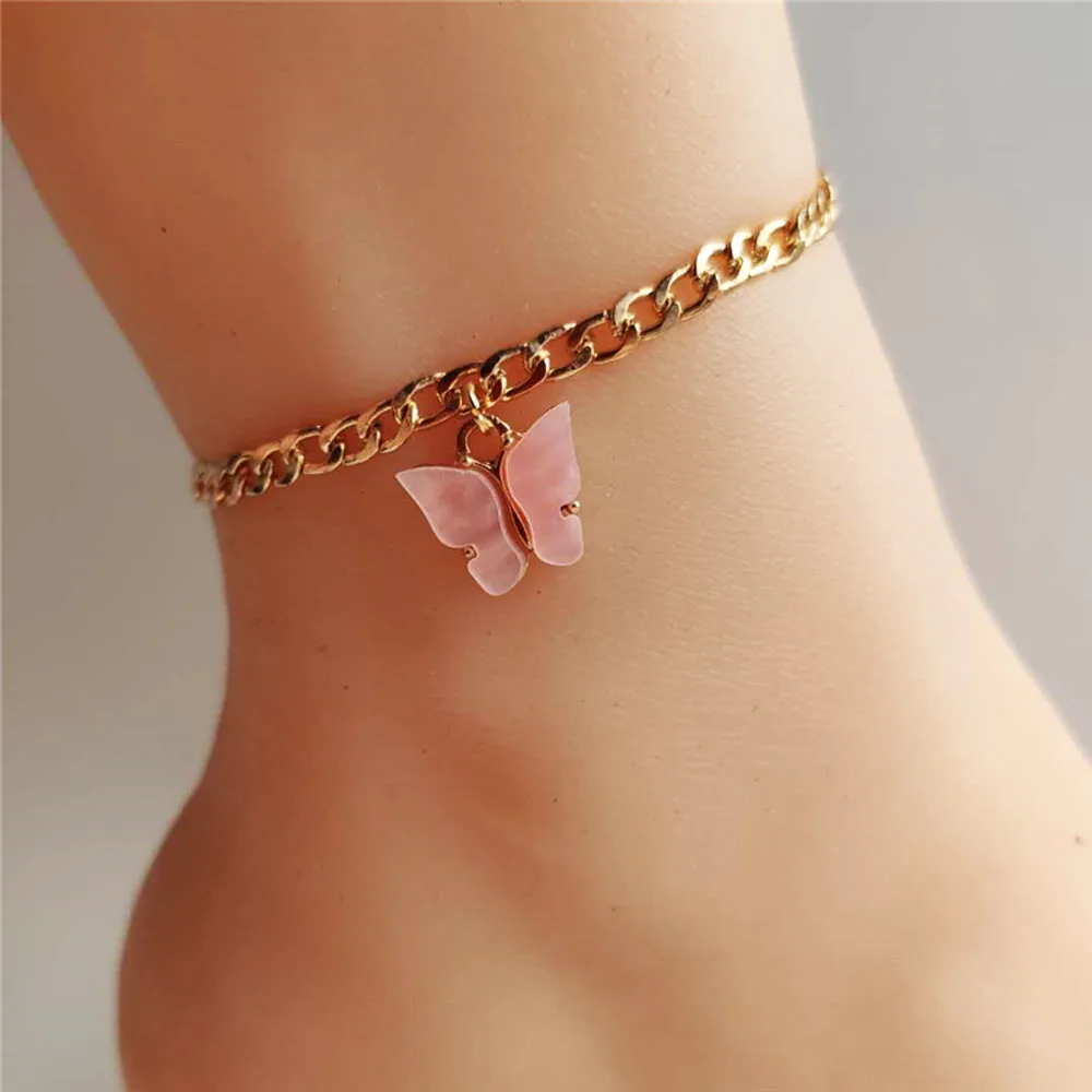 1 шт. женский браслет на лодыжку с подвеской-бабочкой | Украшения и аксессуары