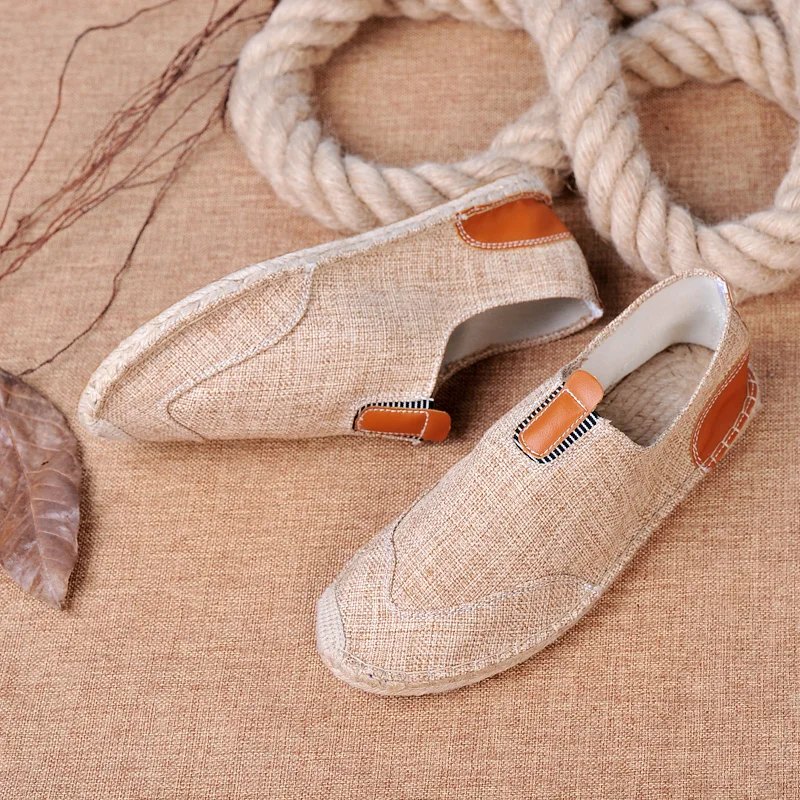 

Мужские парусиновые туфли на плоской подошве, светильник парусиновая обувь, в этническом стиле, ручная работа, 2020