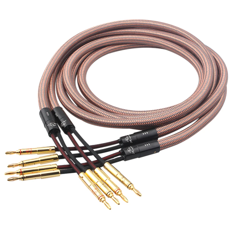 

Hifi high-end 40th Anniversary Edition HiFi Audio Speaker Cable Pure Copper Wire Gold Plated Banana Plug
