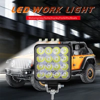 24v 2pcs 12v led car work light 16led spotlight flood work light 48w 1000lm car suv off road led light bar car accessories 6000k