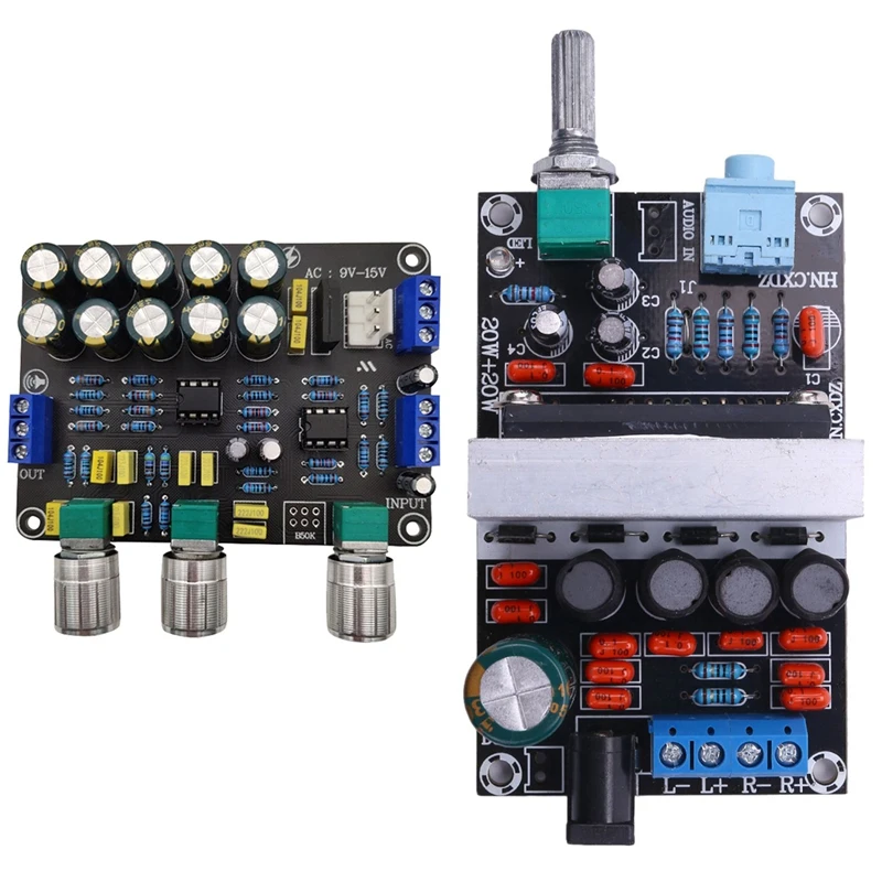 

1 Pcs Dual NE5532 Replaceable Tone Preamp Board & 1 Pcs 20Wx2 TA2020 Digital Amplifier Board