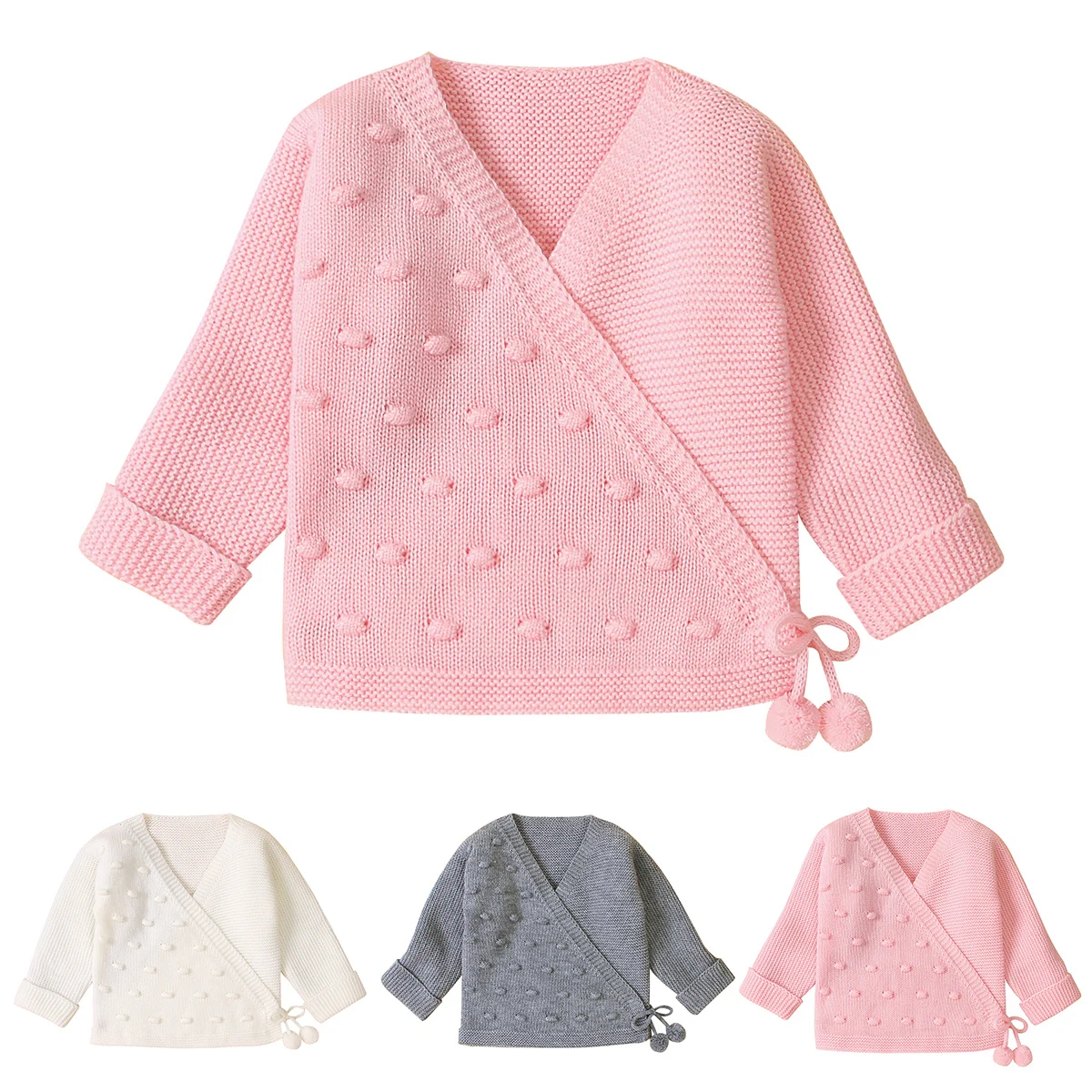 От 3 мес. до 18 милый модный костюм с длинными рукавами для малышей кардиган мягкий