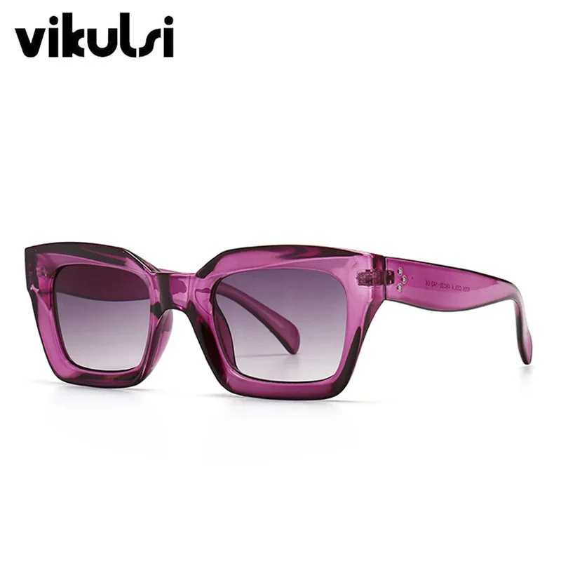 

Vintage Transparent Purple Sunglasses Women Square Shades Brand Rectangle Sun Glasses Women 90s Girl Glasses Oculos De Sol UV400