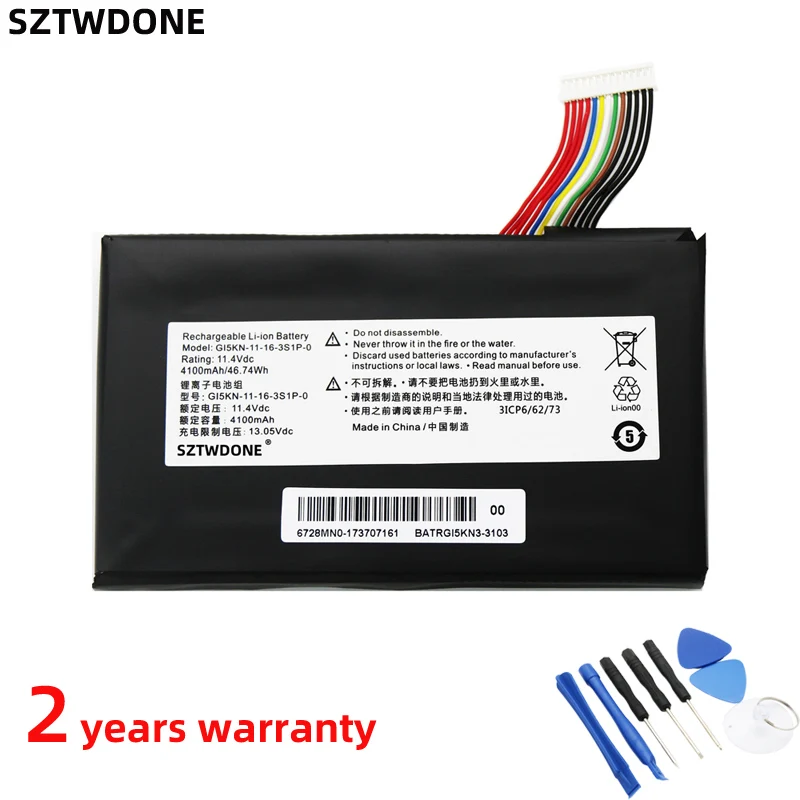 Аккумулятор SZTWDONE GI5KN 11 16 3S1P 0 для ноутбука MECHREVO T90 F117 F2K X1 X2 Hasee