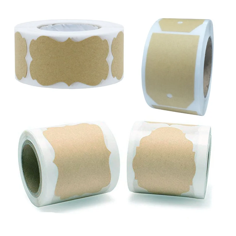 

25OPCS net face natural brown kraft paper gift decoration label sticker