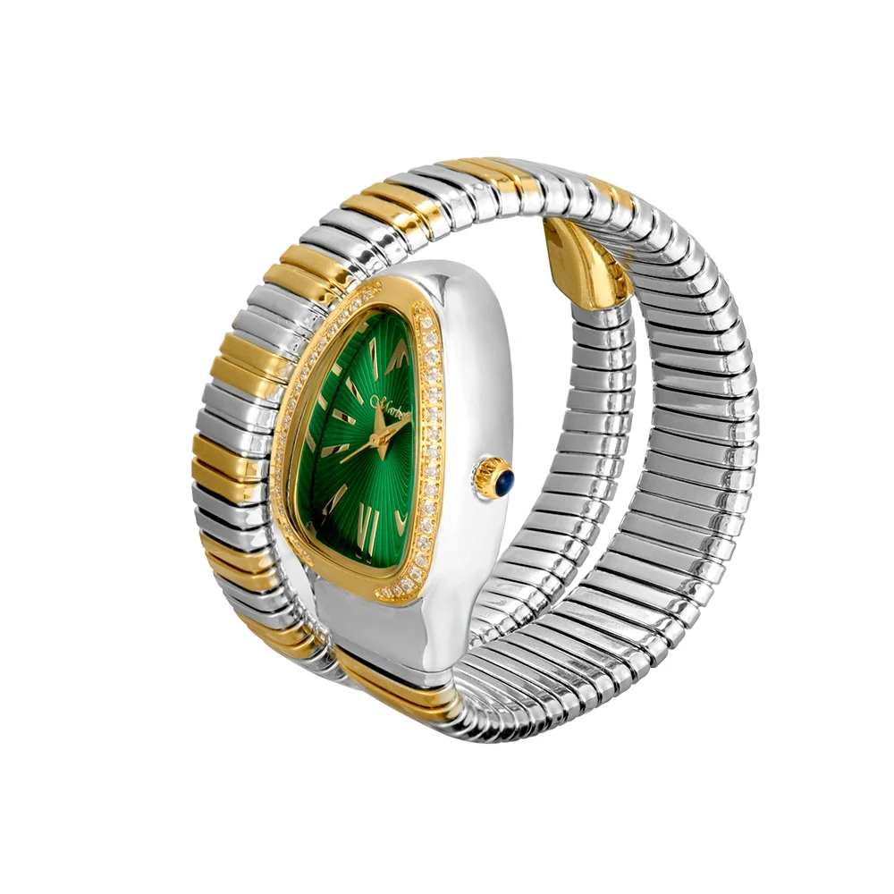 Дешево часы женские наручные часы для женщин Женские часы 2021, Роскошные наручные часы в форме змеи для женщин, уникальные стальные золотые кварцев...