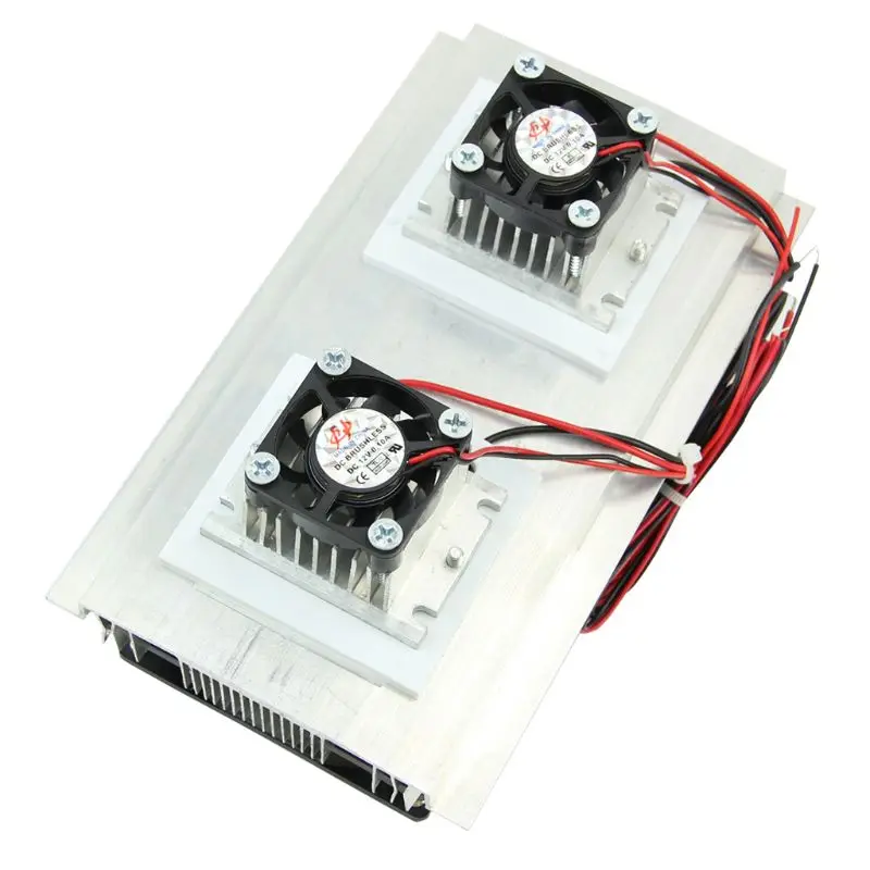 

1PC Thermoelectric Peltier Refrigeration Cooling System Kit Cooler Double Fan