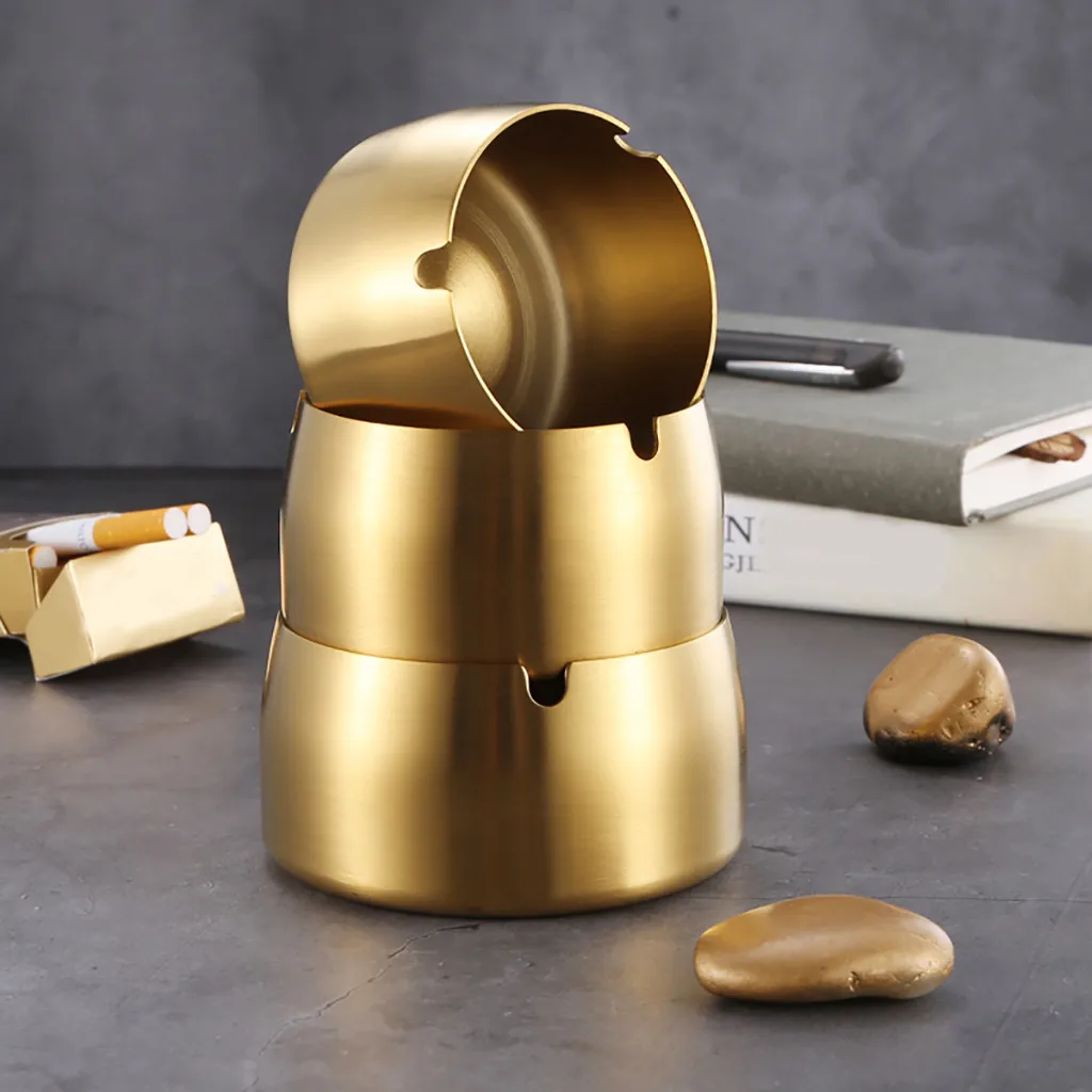 Пепельница домашняя легкая креативная пепельница из нержавеющей стали