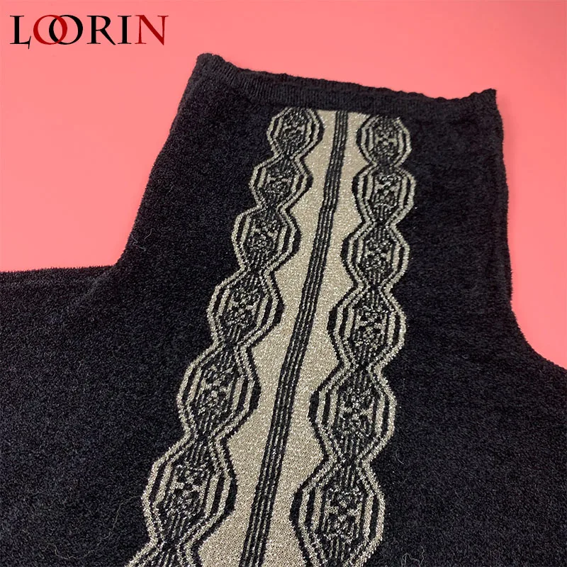 LORIN/Новинка Осенне-зимние Бархатные пуловеры с высоким воротником Свитера